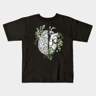 Right balance between brain and heart, leaves eucalyptus, mental health Kids T-Shirt